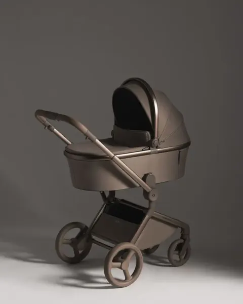 Passeggino con navicella di colore grigio scuro