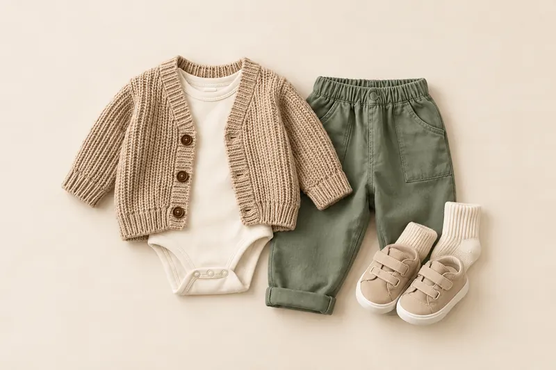 Cardigan e pantaloni verdi