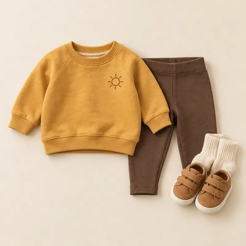 Felpa senape e leggings