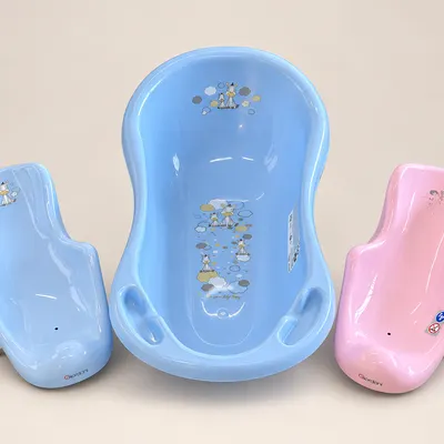 Vaschetta blu con due supporti