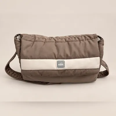 Borsa a tracolla marrone e panna
