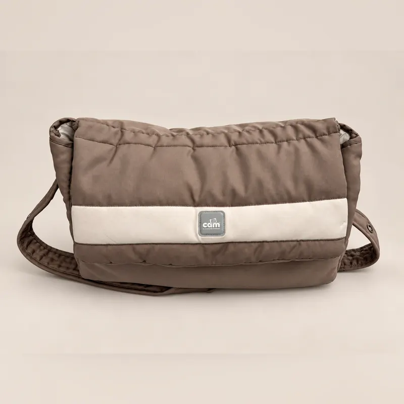 Borsa a tracolla marrone e panna