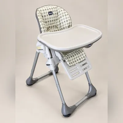 Seggiolone alto grigio e panna