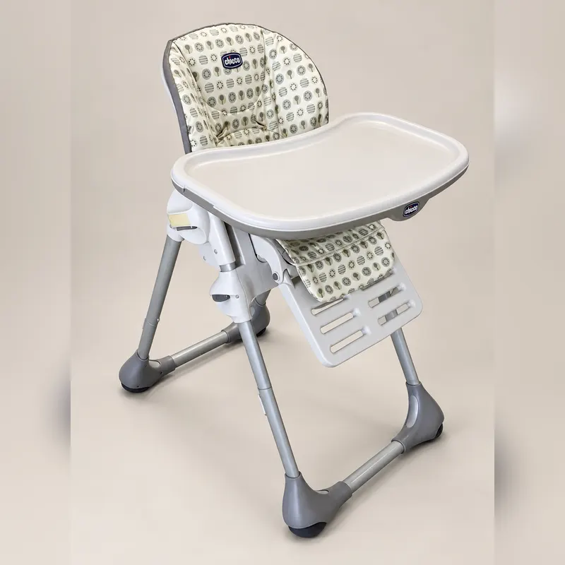 Seggiolone alto grigio e panna
