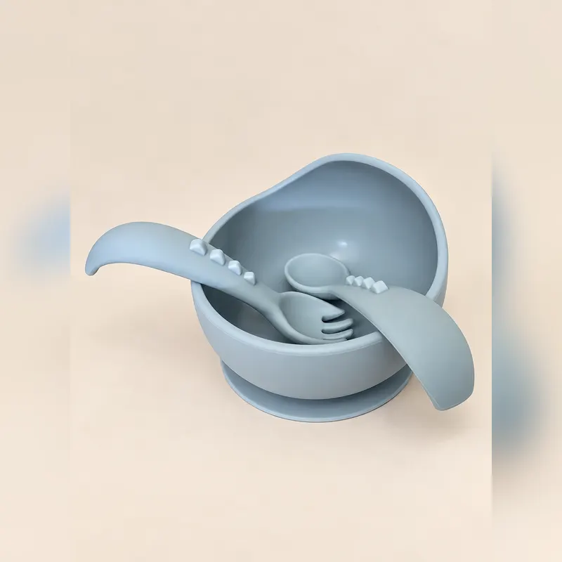 Set pappa in silicone azzurro
