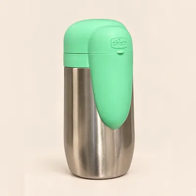Thermos in acciaio con tappo verde